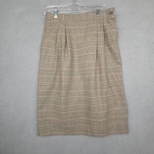 VTG Leslie Fay Skirt Size 8 Wool Plaid Tweed
